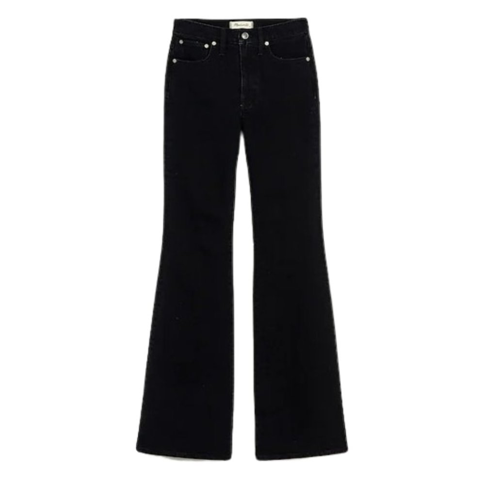 NWT Womens Madewell Black The Perfect Vintage Flare Jean in Sherborn Wash NEW